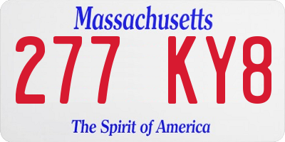 MA license plate 277KY8