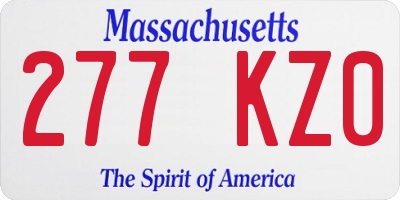MA license plate 277KZ0