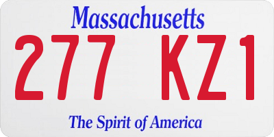 MA license plate 277KZ1