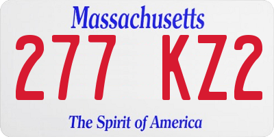MA license plate 277KZ2