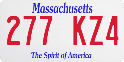 MA license plate 277KZ4