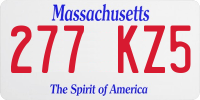 MA license plate 277KZ5