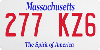 MA license plate 277KZ6