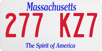 MA license plate 277KZ7