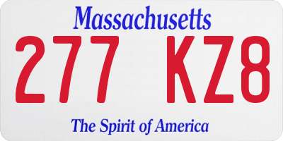 MA license plate 277KZ8