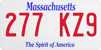 MA license plate 277KZ9
