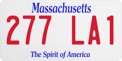 MA license plate 277LA1