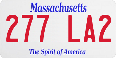 MA license plate 277LA2