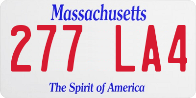 MA license plate 277LA4