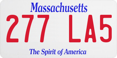 MA license plate 277LA5
