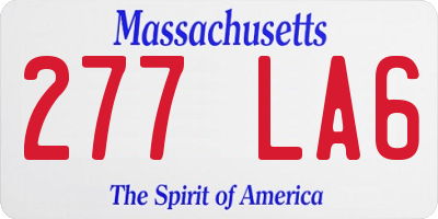 MA license plate 277LA6