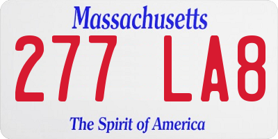 MA license plate 277LA8