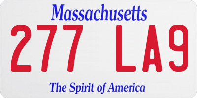 MA license plate 277LA9
