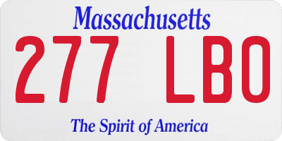 MA license plate 277LB0