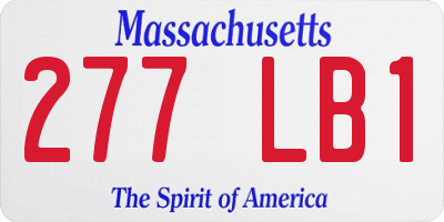 MA license plate 277LB1