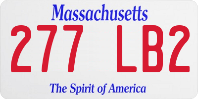 MA license plate 277LB2