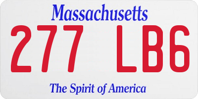 MA license plate 277LB6