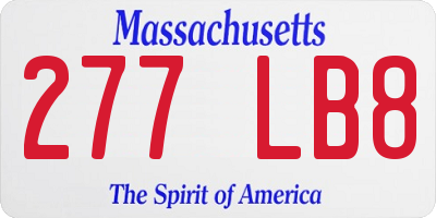 MA license plate 277LB8