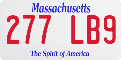 MA license plate 277LB9
