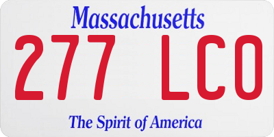 MA license plate 277LC0