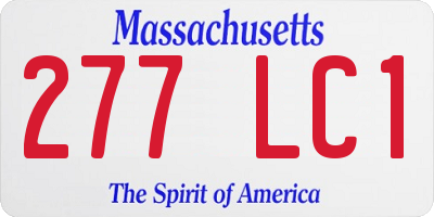 MA license plate 277LC1