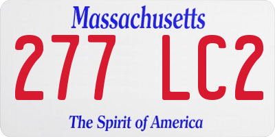 MA license plate 277LC2