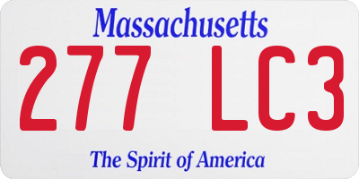 MA license plate 277LC3