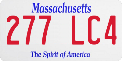 MA license plate 277LC4
