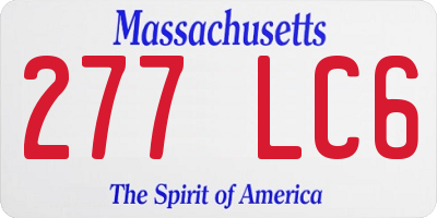 MA license plate 277LC6
