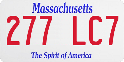 MA license plate 277LC7