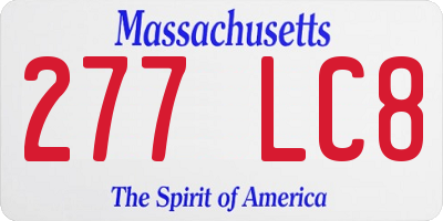 MA license plate 277LC8