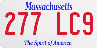 MA license plate 277LC9