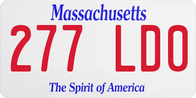 MA license plate 277LD0