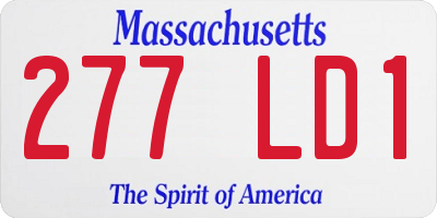 MA license plate 277LD1