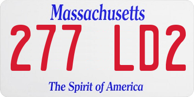 MA license plate 277LD2