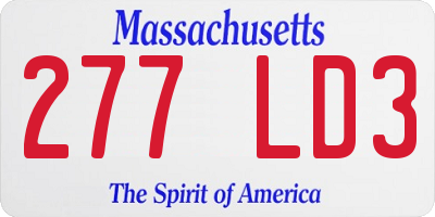 MA license plate 277LD3