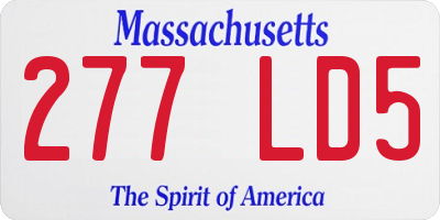 MA license plate 277LD5