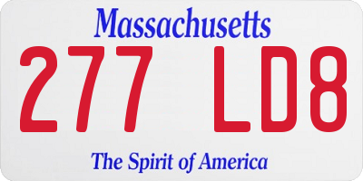 MA license plate 277LD8