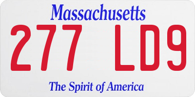 MA license plate 277LD9
