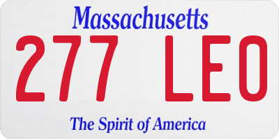 MA license plate 277LE0