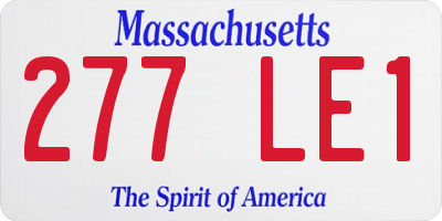 MA license plate 277LE1