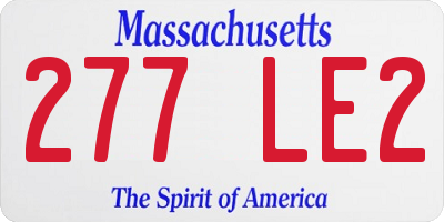MA license plate 277LE2