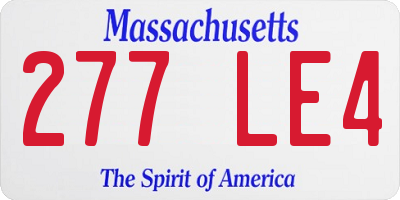 MA license plate 277LE4