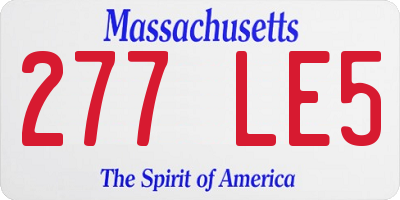 MA license plate 277LE5
