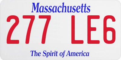 MA license plate 277LE6