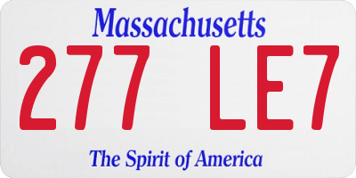 MA license plate 277LE7