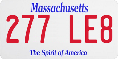 MA license plate 277LE8