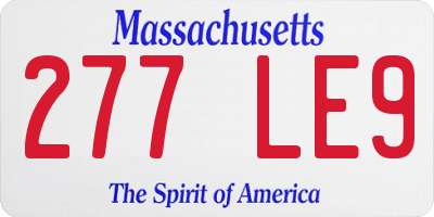 MA license plate 277LE9