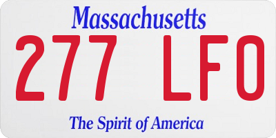 MA license plate 277LF0