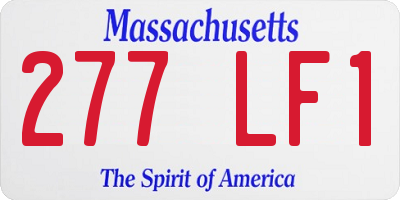 MA license plate 277LF1